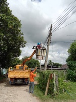 🚧ซ่อมแซมโคมไฟฟ้า ระบบไฟฟ้าสาธารณะที่ชำรุดเสียหายบ้านยางอ้อยใ